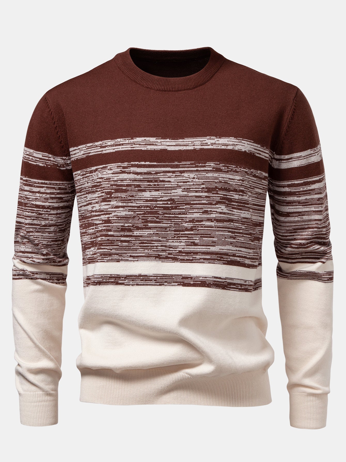 Aran® | Horizontal Stripe Pattern Crew Neck Sweater