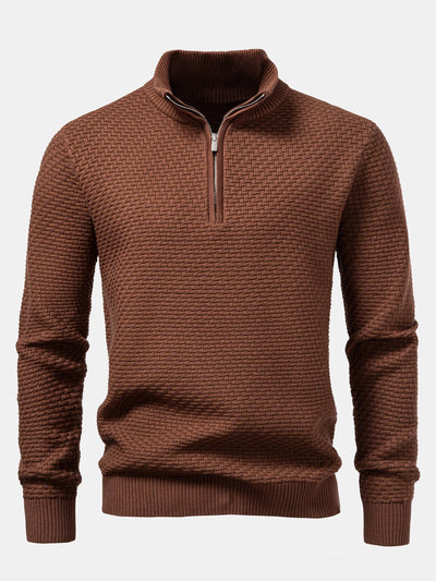 Alarico® | Wave Jacquard Quarter Zip Sweater