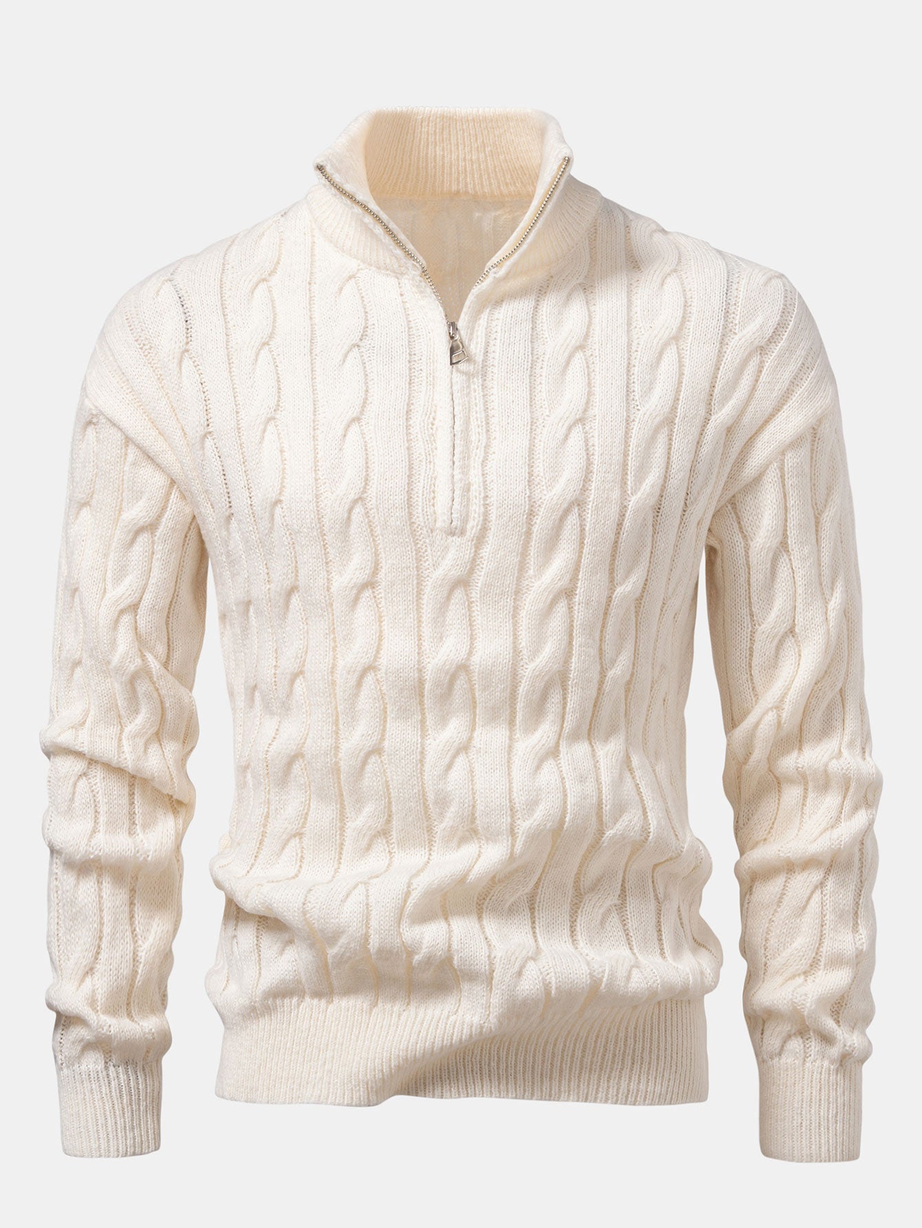 Achille® | Twist Jacquard Quarter Zip Sweater