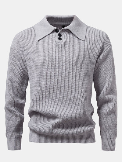 Adamari® | Long Sleeve Textured Knit Polo Shirt
