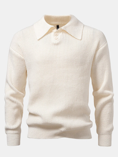 Adamari® | Long Sleeve Textured Knit Polo Shirt
