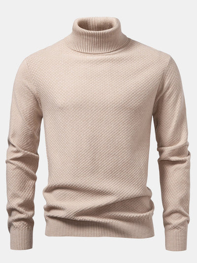 Amaro® | Checkerboard Textured Turtle Neck Sweater
