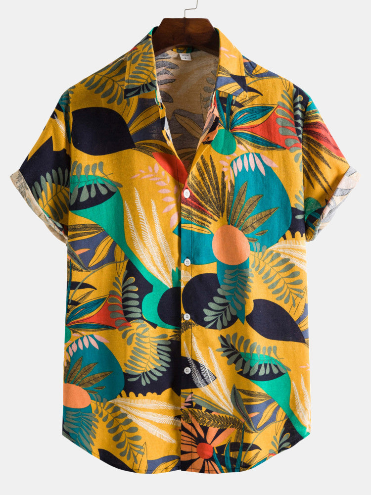 Miles® | Tropical Plants Cotton Shirts