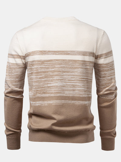 Aran® | Horizontal Stripe Pattern Crew Neck Sweater