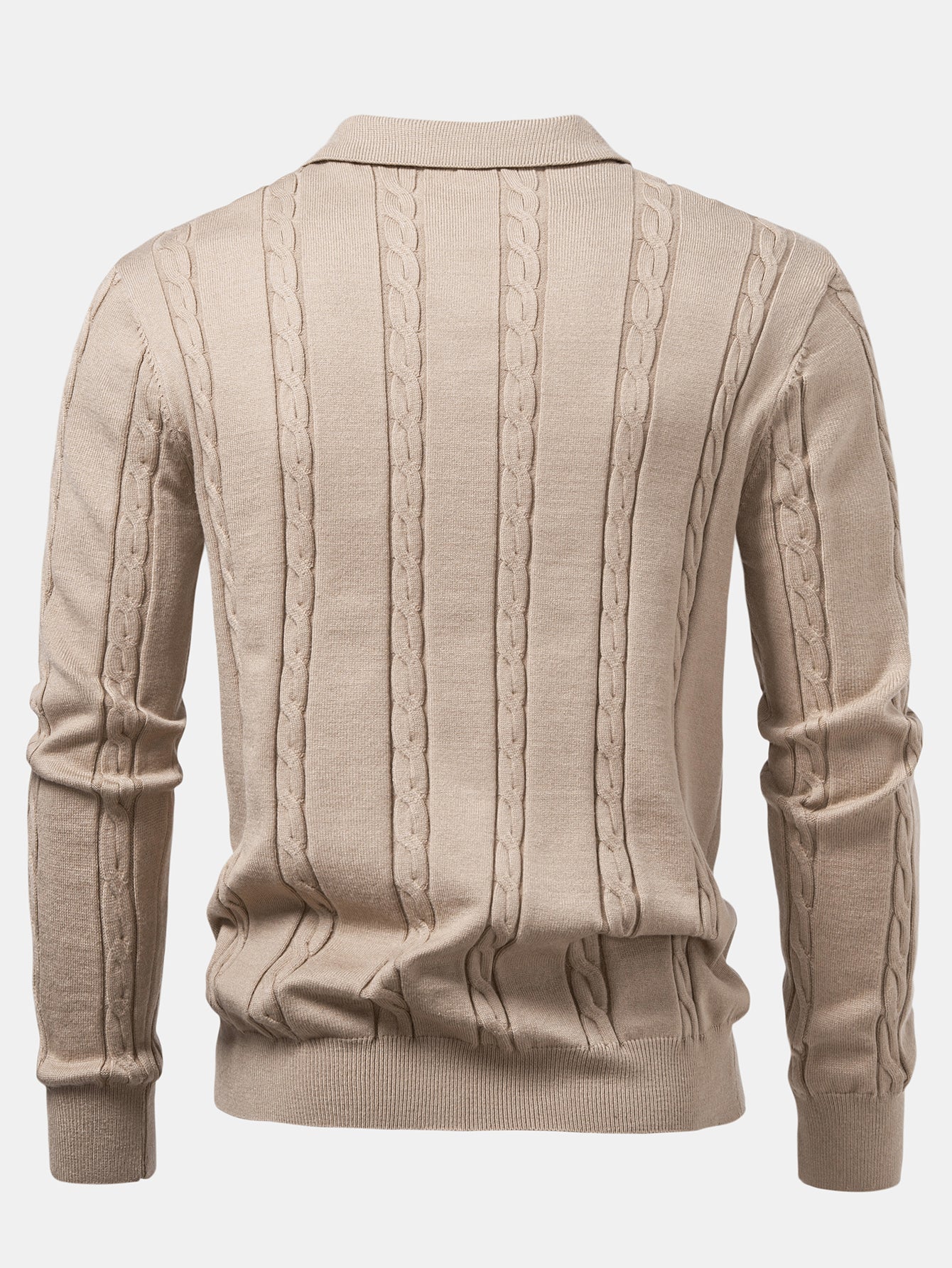 Aiken® | Long Sleeve Twist Knit Polo Shirt