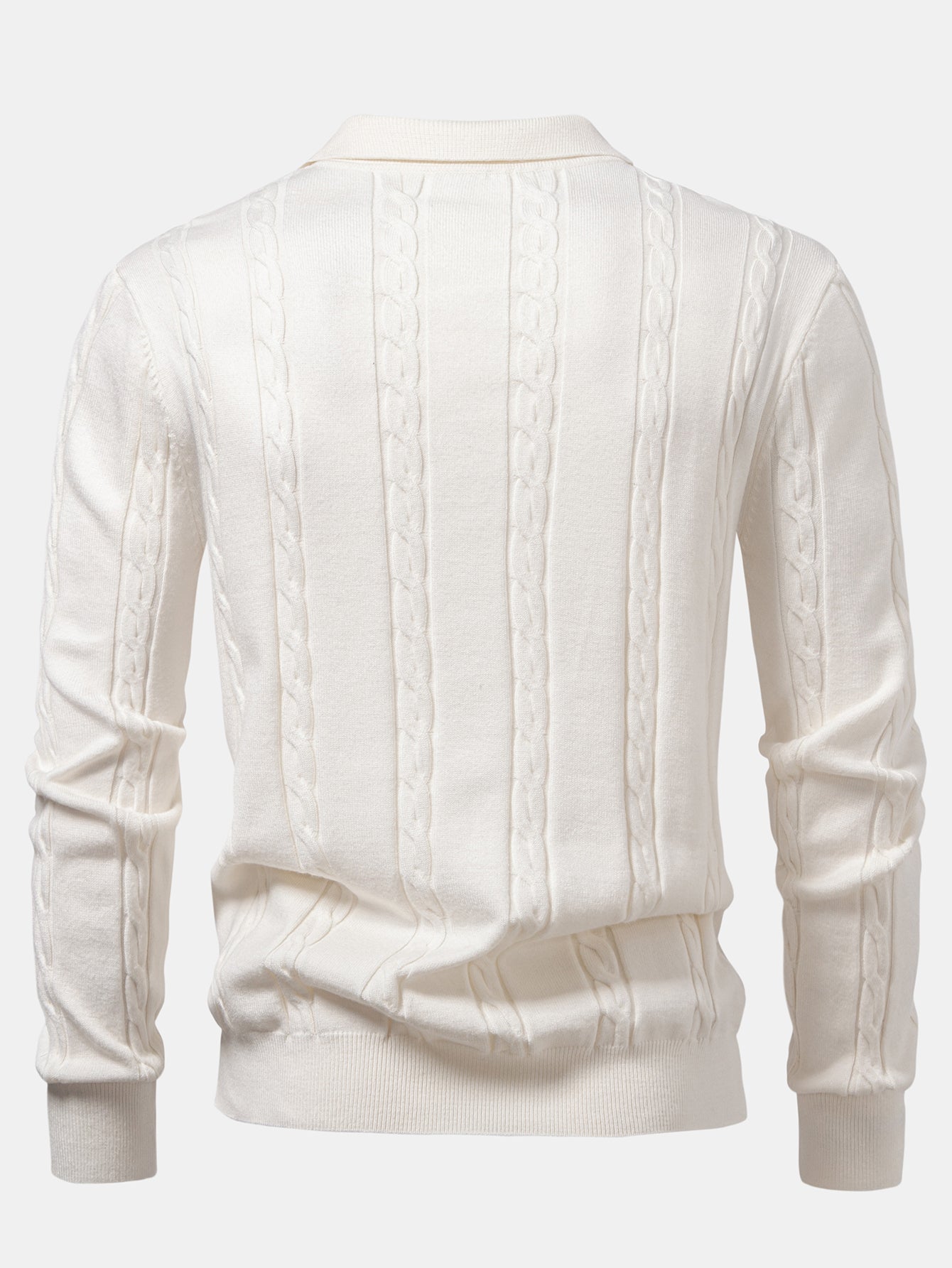 Aiken® | Long Sleeve Twist Knit Polo Shirt