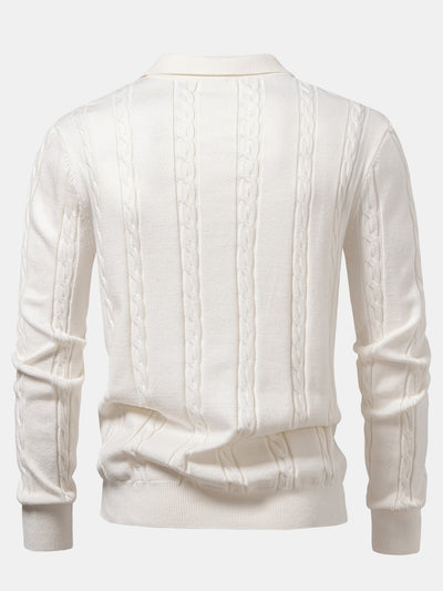 Aiken® | Long Sleeve Twist Knit Polo Shirt