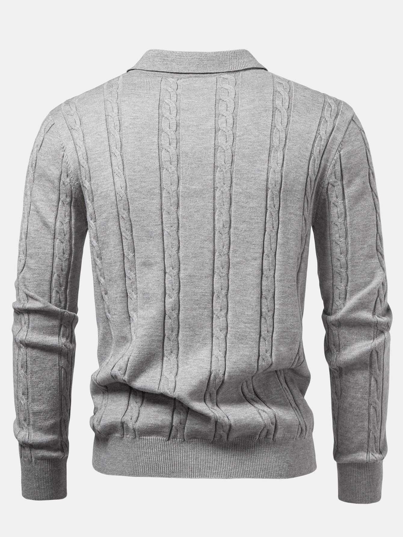 Aiken® | Long Sleeve Twist Knit Polo Shirt