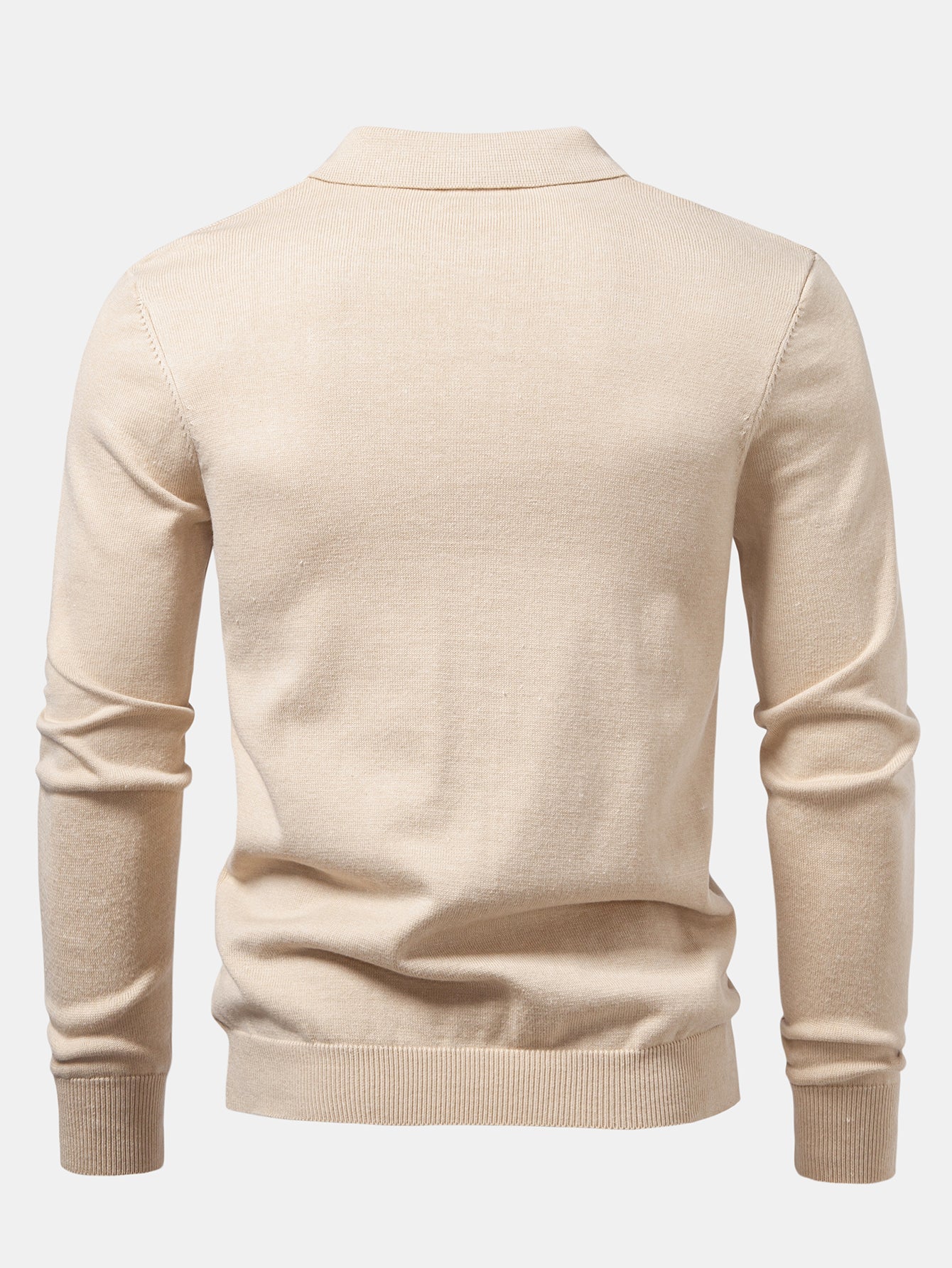 Alfonso® | Long Sleeve Stripe Knit Polo Shirt