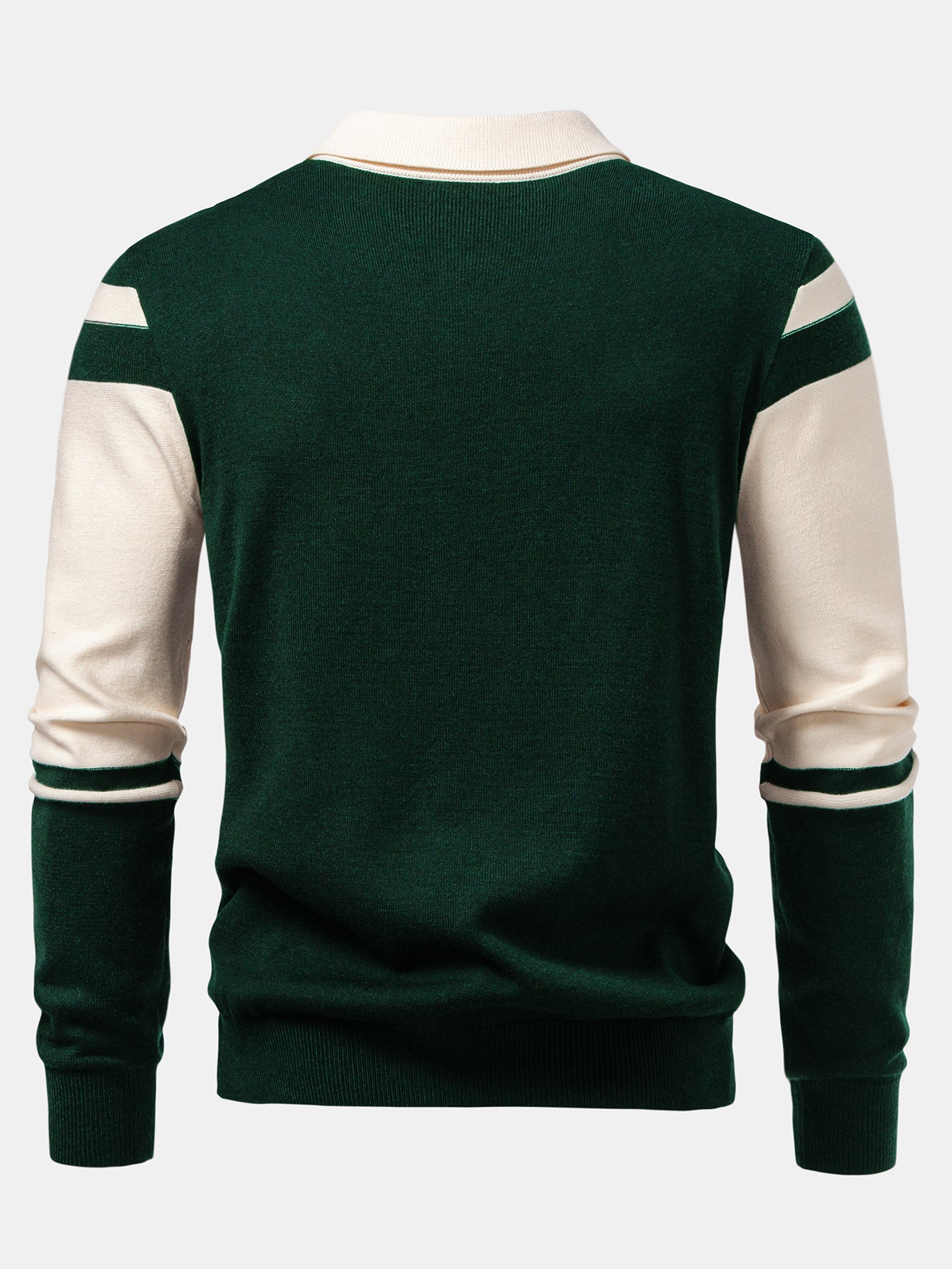 Alonso® | Long Sleeve Color Block Knit Polo Shirt