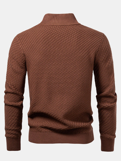 Alarico® | Wave Jacquard Quarter Zip Sweater