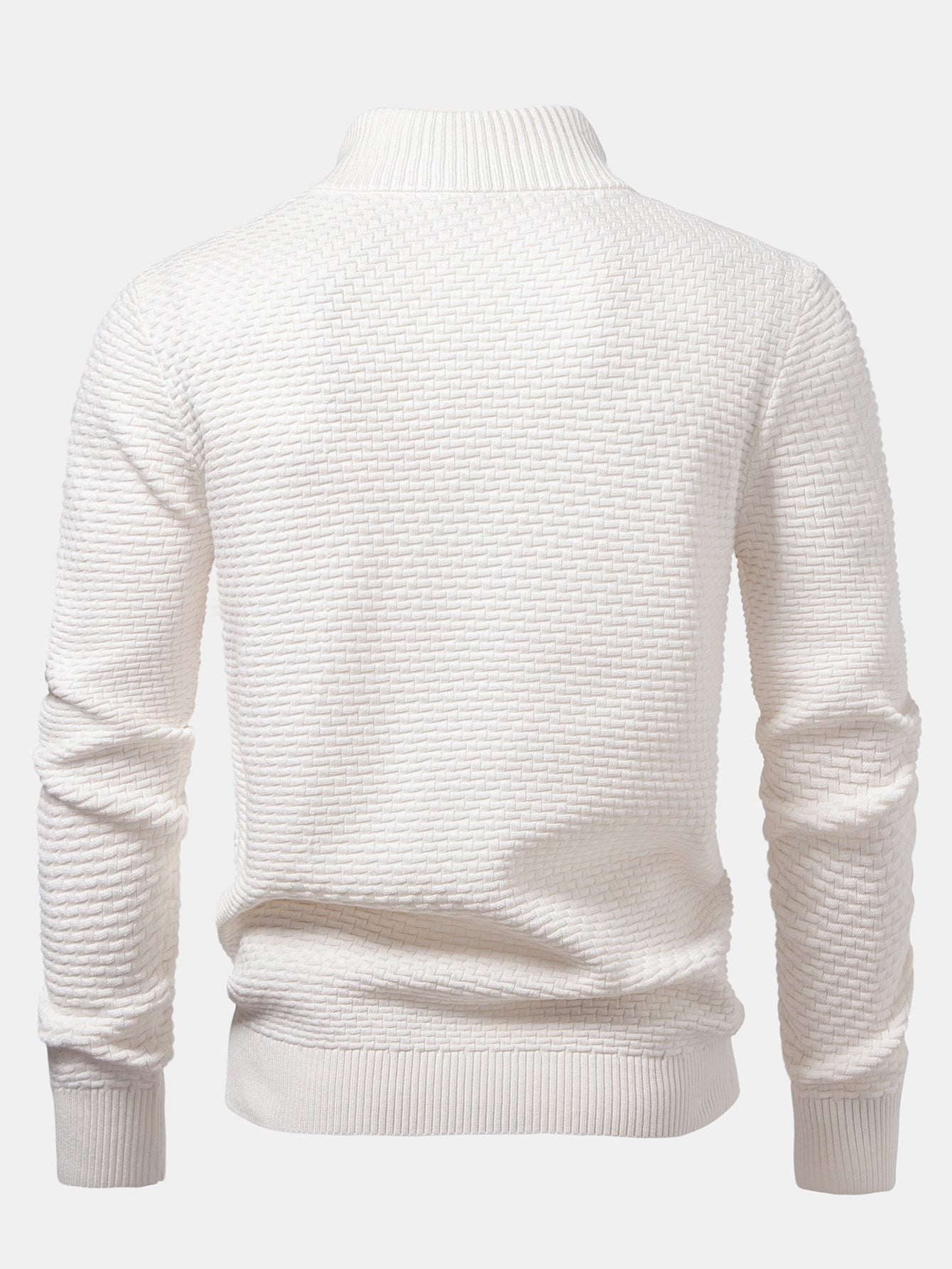 Alarico® | Wave Jacquard Quarter Zip Sweater