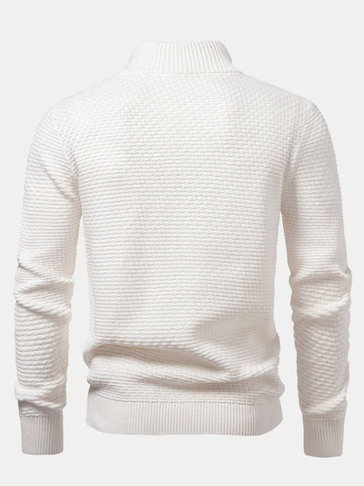 Alarico® | Wave Jacquard Quarter Zip Sweater