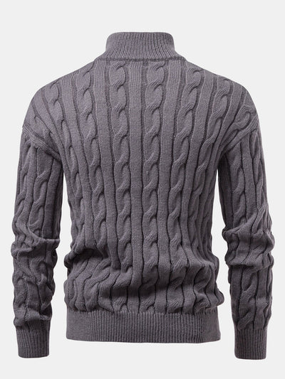 Achille® | Twist Jacquard Quarter Zip Sweater