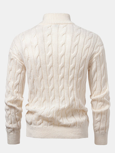 Achille® | Twist Jacquard Quarter Zip Sweater