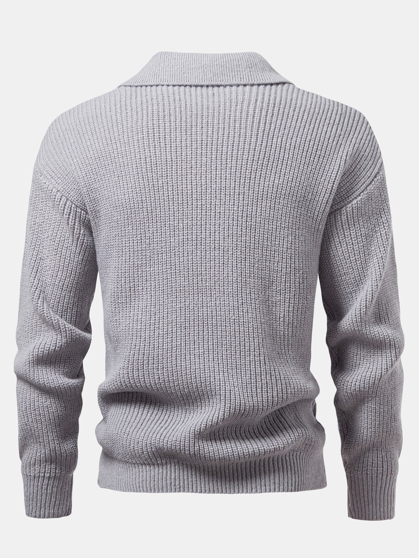 Adamari® | Long Sleeve Textured Knit Polo Shirt