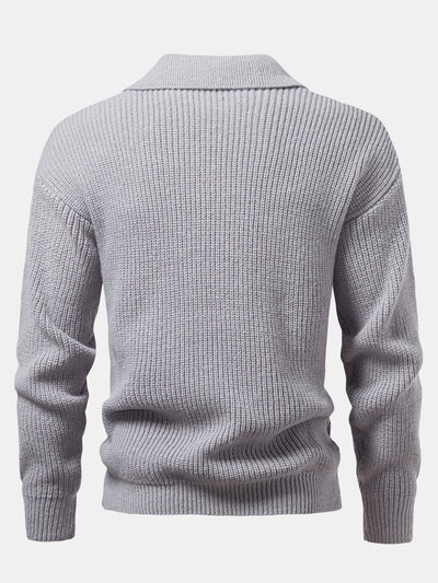 Adamari® | Long Sleeve Textured Knit Polo Shirt