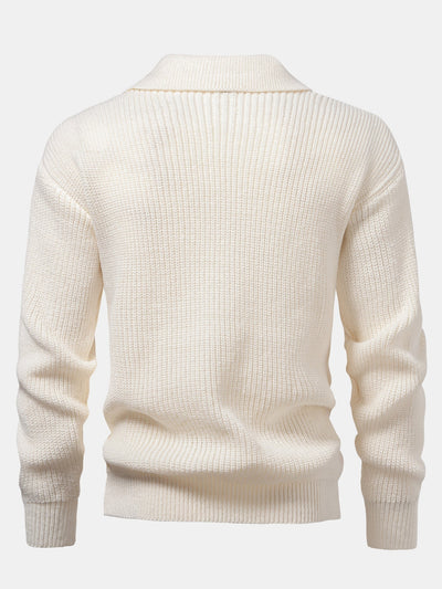 Adamari® | Long Sleeve Textured Knit Polo Shirt