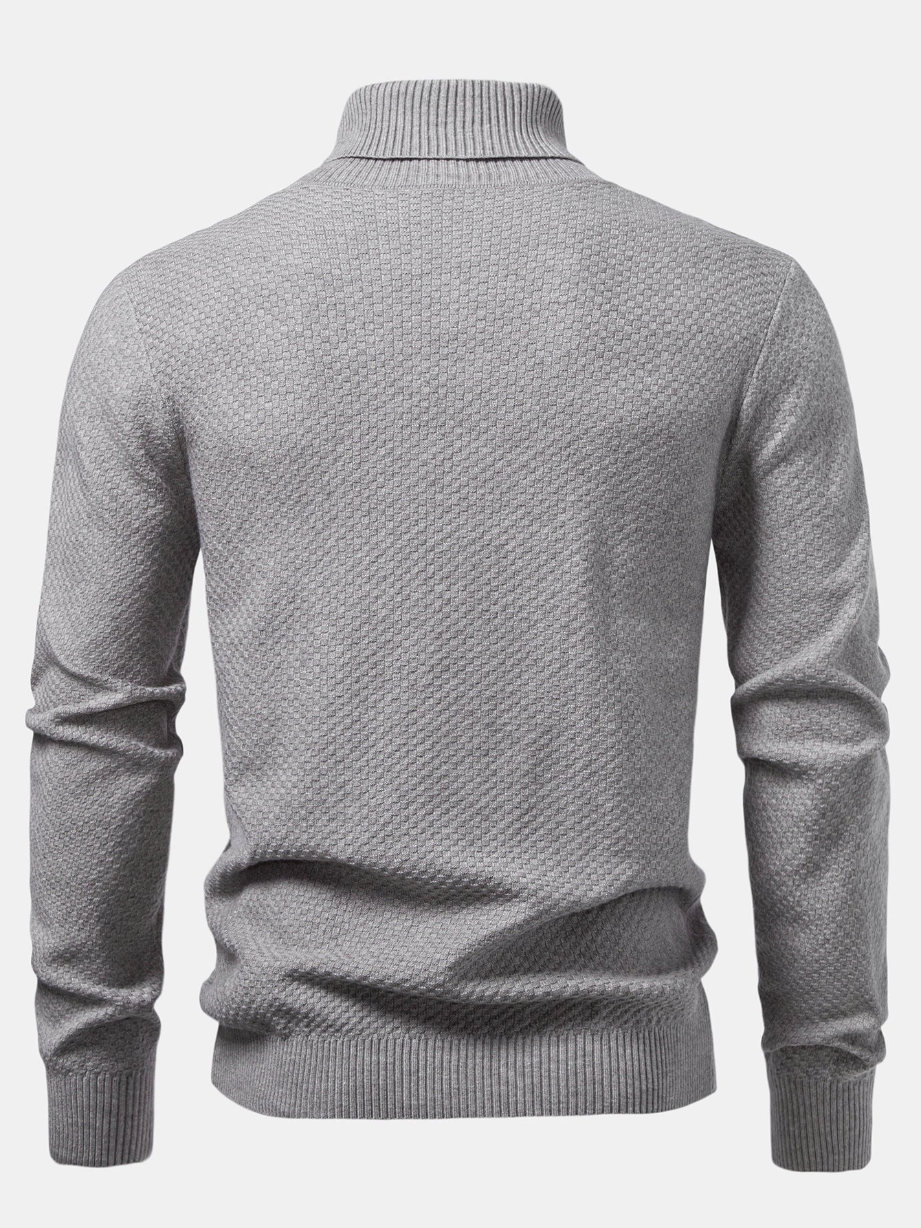 Amaro® | Checkerboard Textured Turtle Neck Sweater