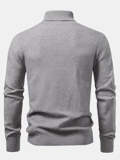 Amaro® | Checkerboard Textured Turtle Neck Sweater