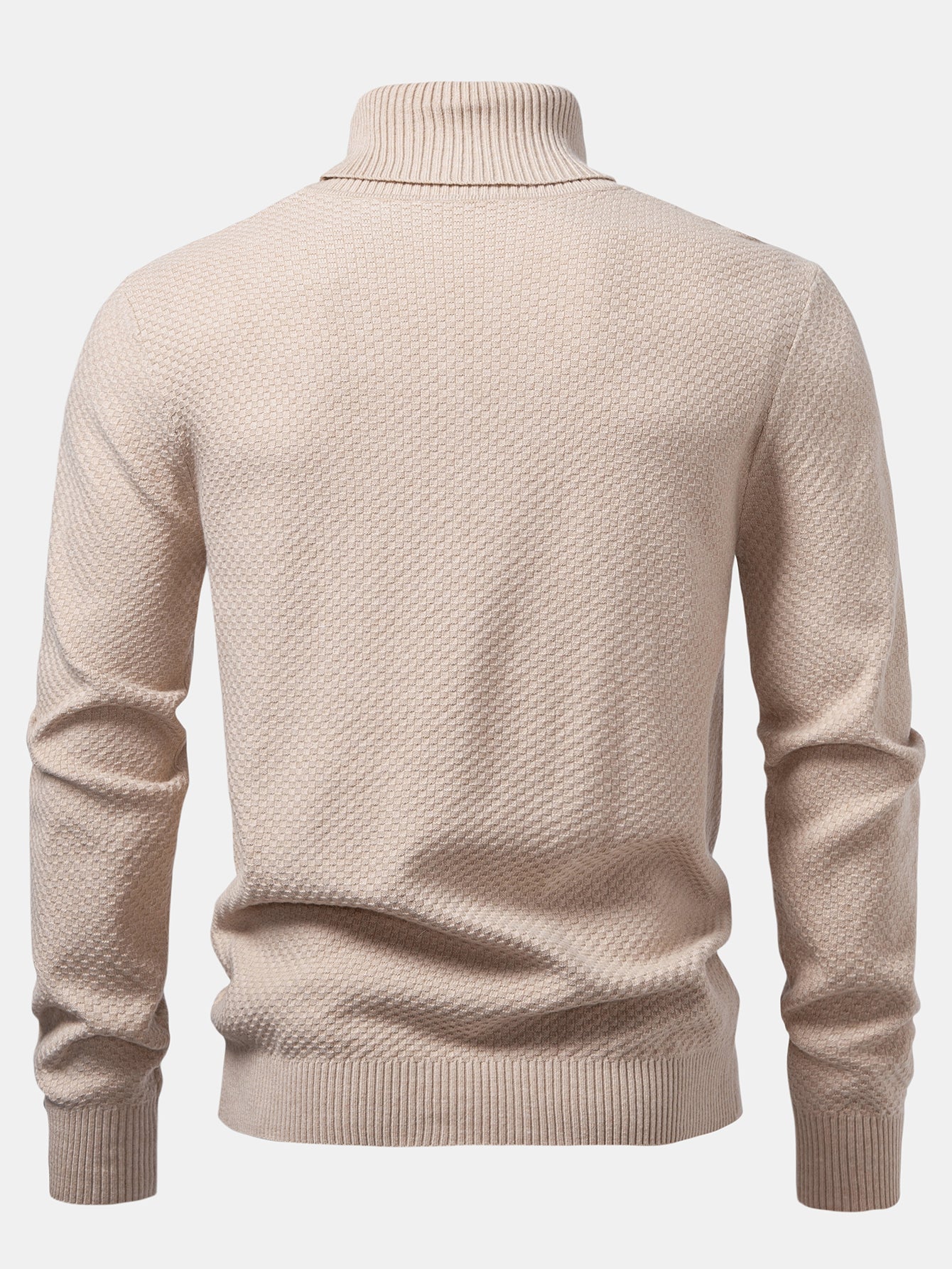 Amaro® | Checkerboard Textured Turtle Neck Sweater