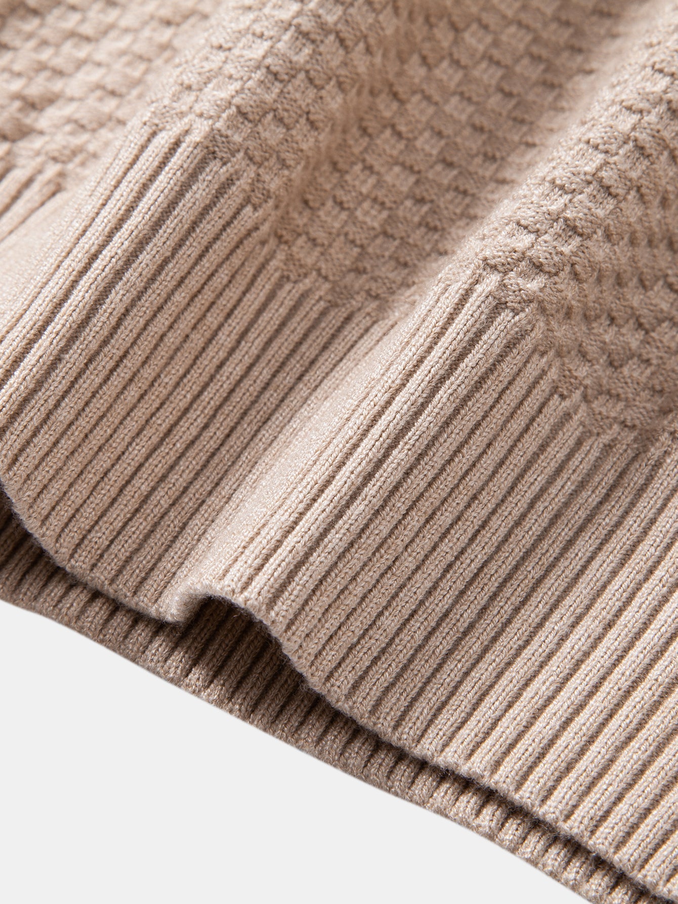 Anselmo® | Checkerboard Textured Crew Neck Sweater