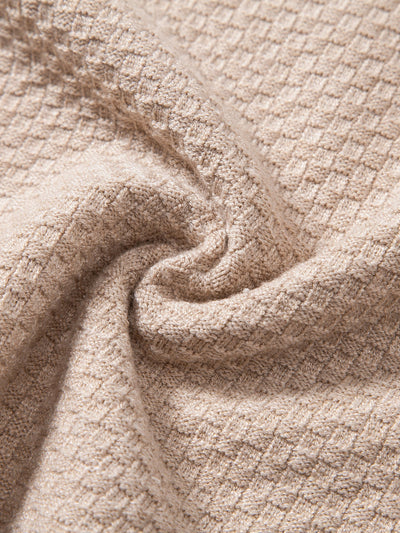 Anselmo® | Checkerboard Textured Crew Neck Sweater