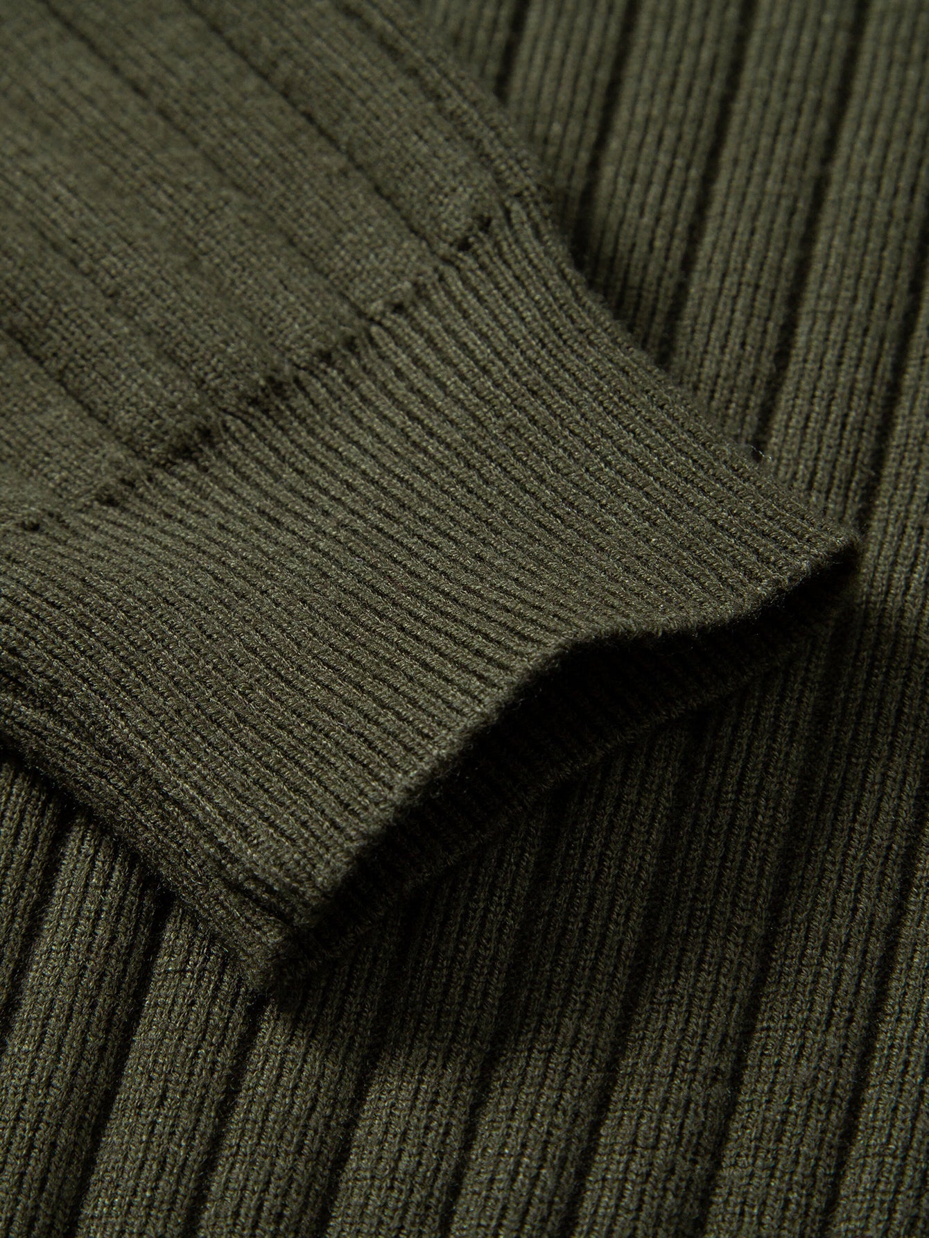 Amalio® | Long Sleeve Ribbed Knit Johnny Collar Polo Shirt