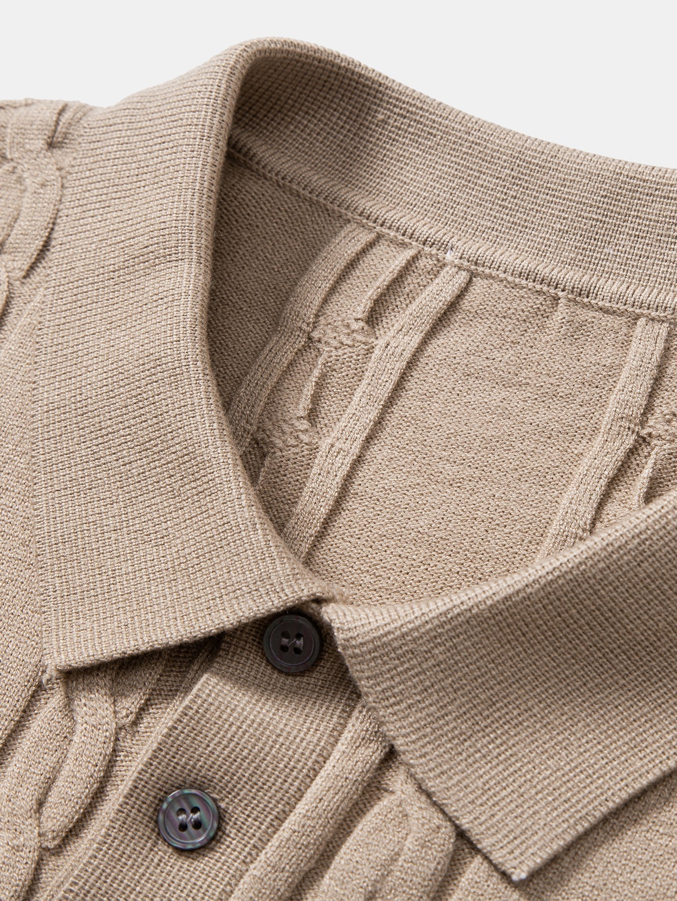 Aiken® | Long Sleeve Twist Knit Polo Shirt