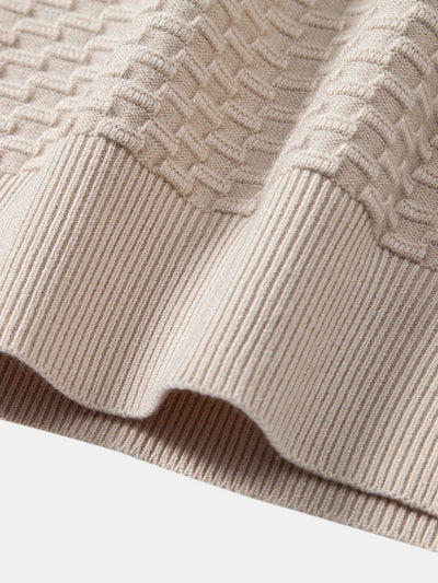 Aquilino® | Long Sleeve Textured Knit  Polo Shirt