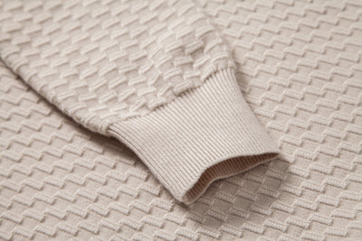 Aquilino® | Long Sleeve Textured Knit  Polo Shirt