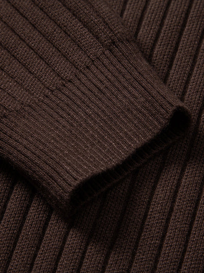 Aldemir® | Stripe Zip Knit Ribbed Polo Shirt