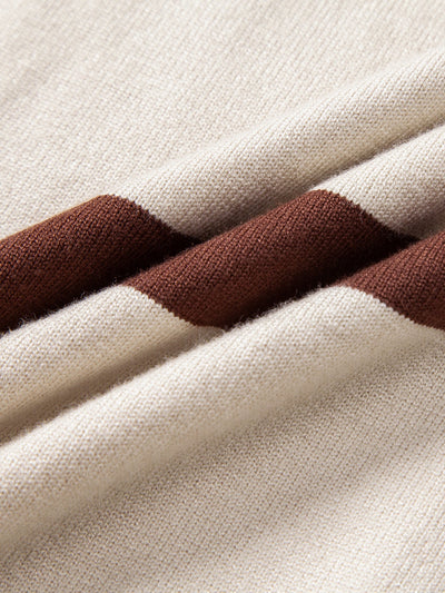 Adolfo® | Long Sleeve Stripe Knit Polo Shirt