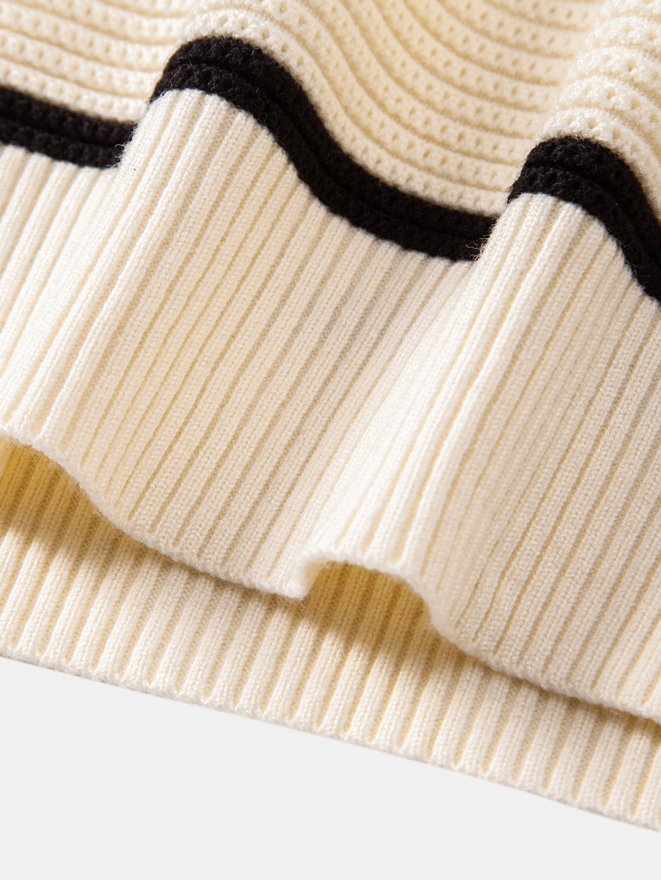 Albano® | Striped Textured Zip Knit Polo Shirt