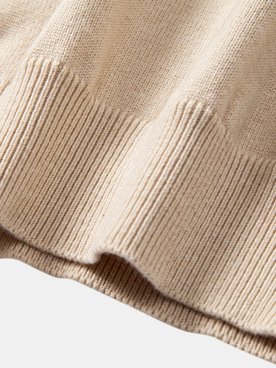 Alfonso® | Long Sleeve Stripe Knit Polo Shirt