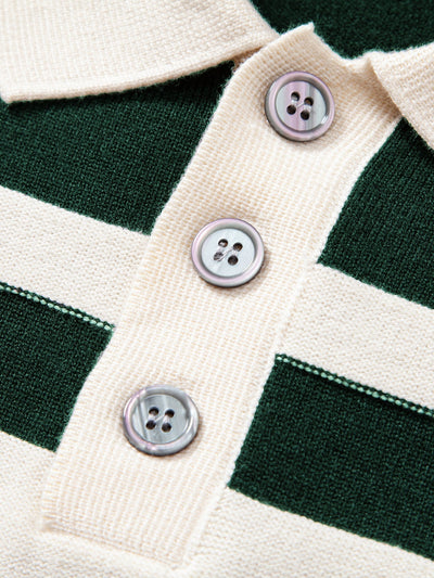 Alonso® | Long Sleeve Color Block Knit Polo Shirt