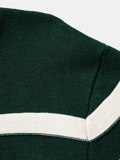 Alonso® | Long Sleeve Color Block Knit Polo Shirt