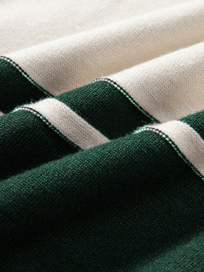 Alonso® | Long Sleeve Color Block Knit Polo Shirt