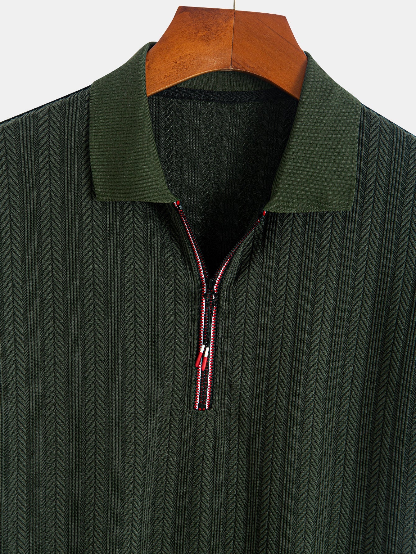 Devon® | Textured Zipper Polo