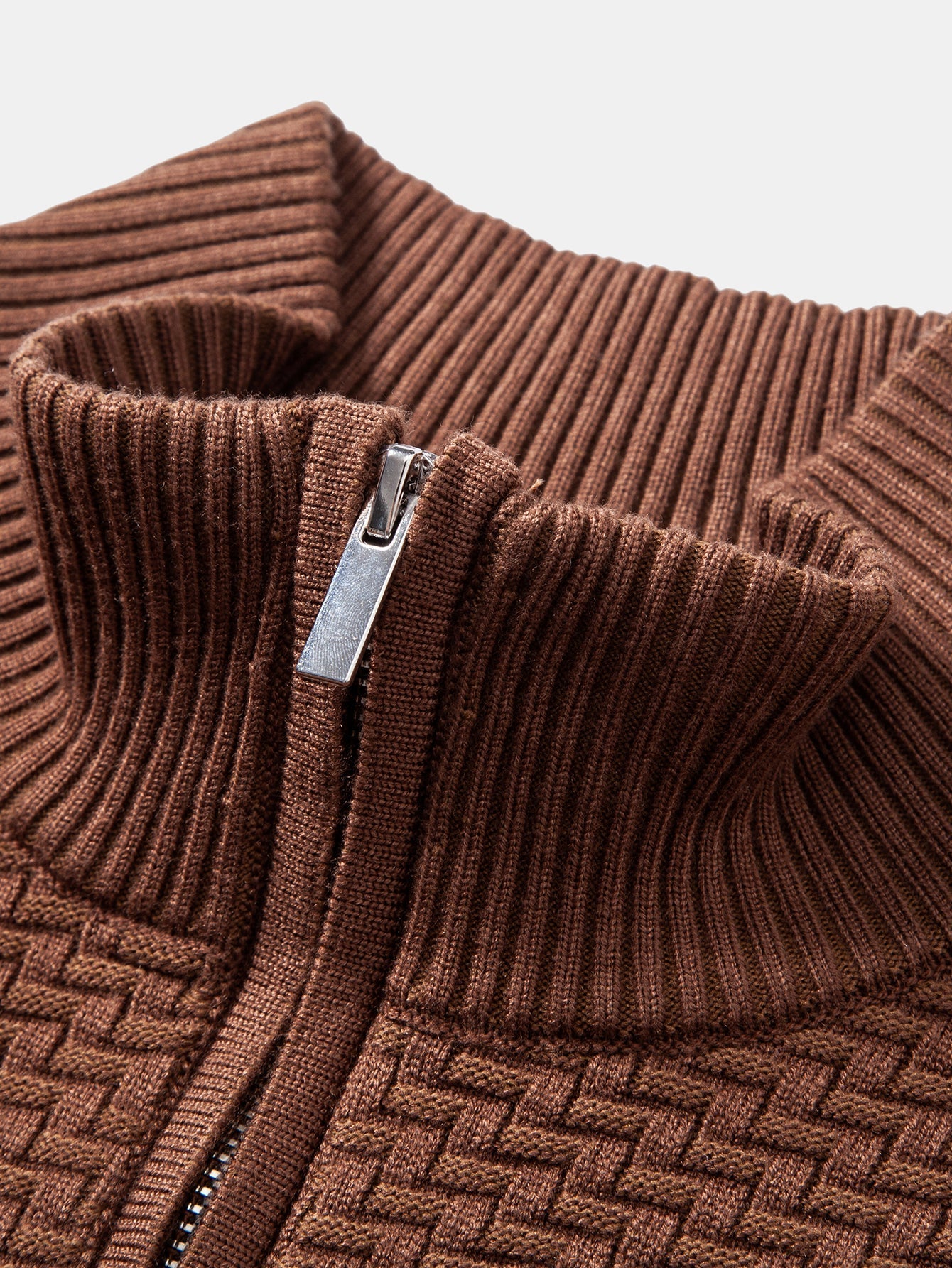 Alarico® | Wave Jacquard Quarter Zip Sweater