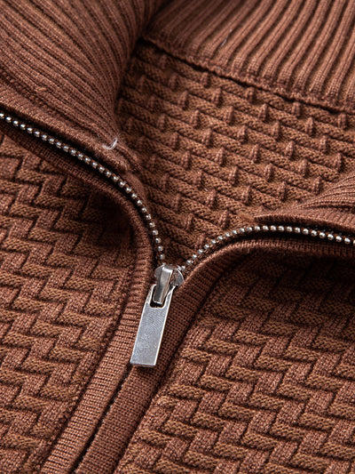 Alarico® | Wave Jacquard Quarter Zip Sweater