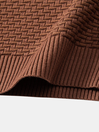 Alarico® | Wave Jacquard Quarter Zip Sweater
