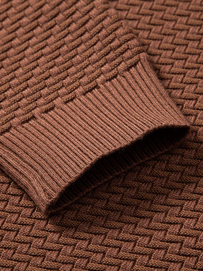 Alarico® | Wave Jacquard Quarter Zip Sweater