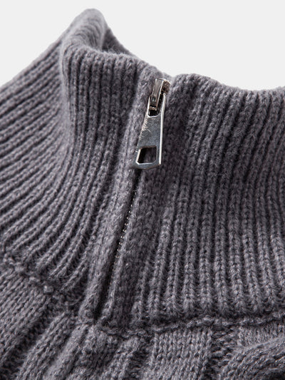 Achille® | Twist Jacquard Quarter Zip Sweater