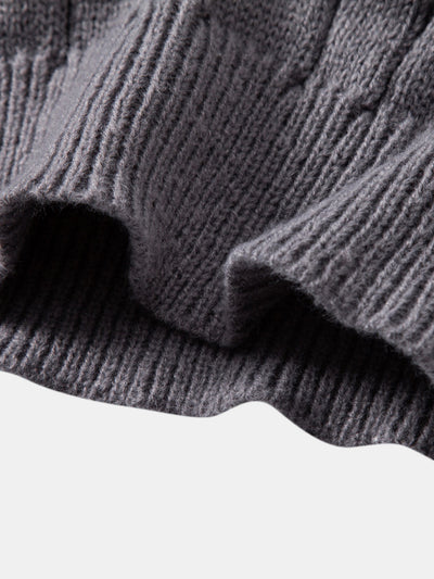 Achille® | Twist Jacquard Quarter Zip Sweater