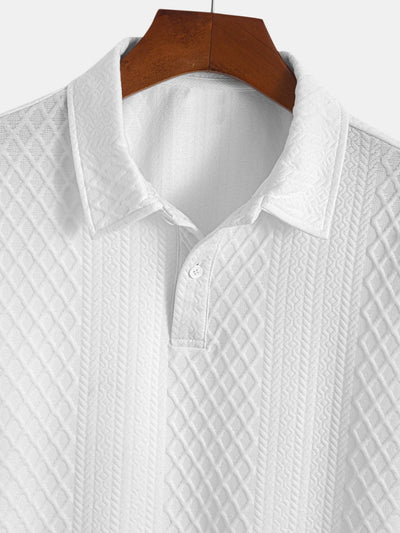 Edgardo® | Geometric Diamond Jacquard Polo & Shorts