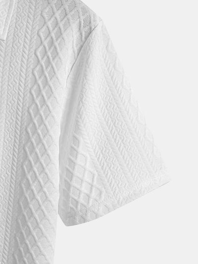 Edgardo® | Geometric Diamond Jacquard Polo & Shorts