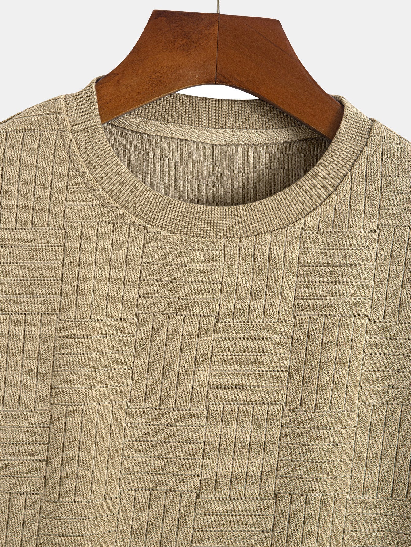 Edilberto® | Striped Towelling Texture Arc Hem T-Shirt & Shorts