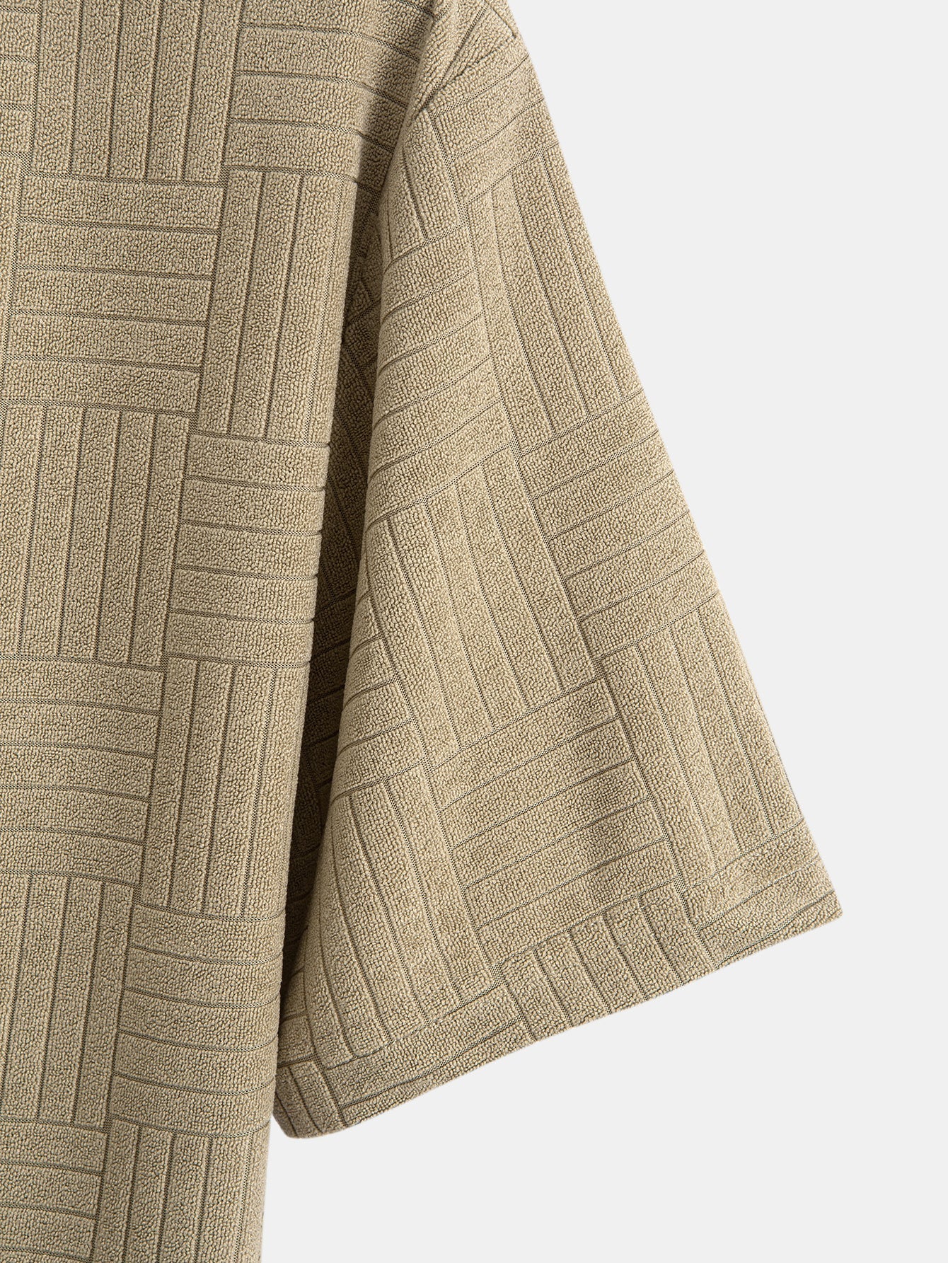 Edilberto® | Striped Towelling Texture Arc Hem T-Shirt & Shorts