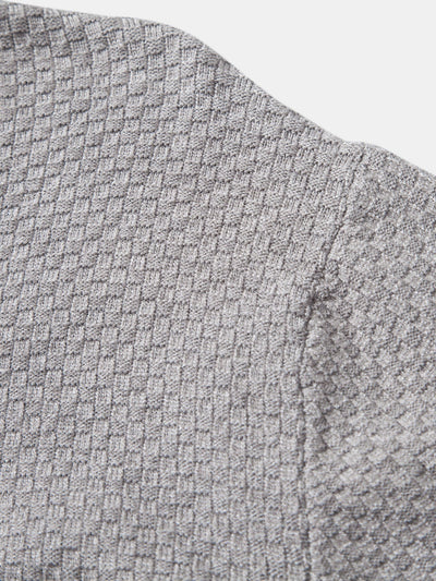 Amaro® | Checkerboard Textured Turtle Neck Sweater